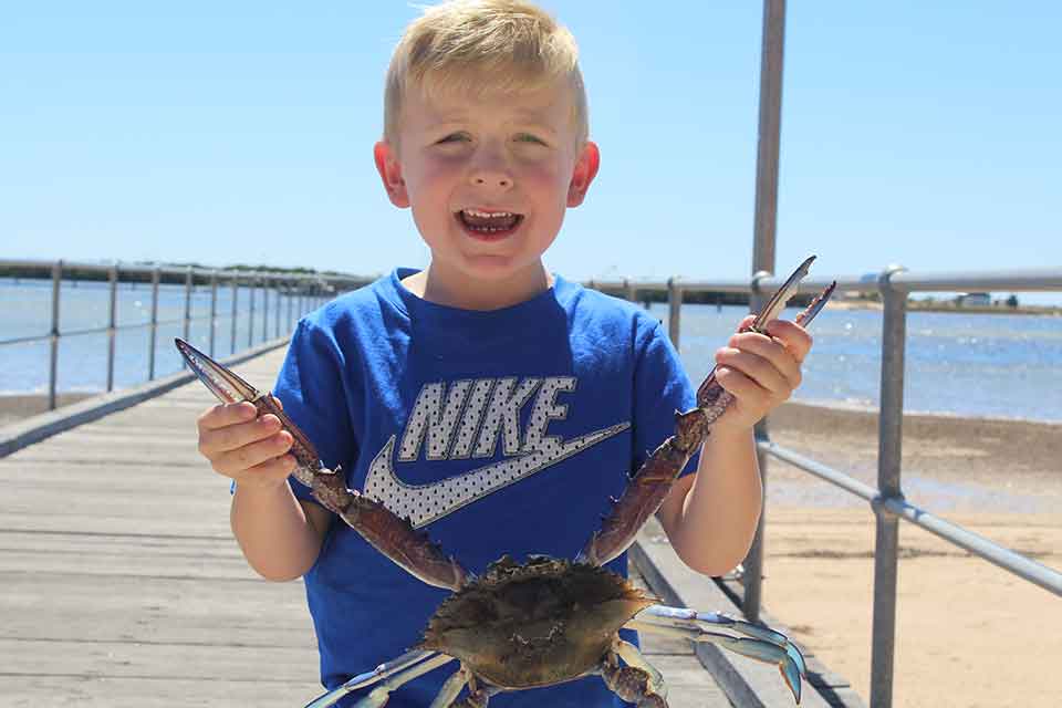 SURF Fishing with BLUE CRABS! for BEACH GIANTS 